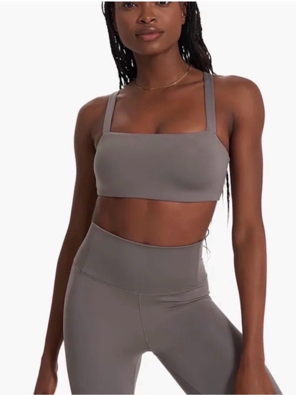 Vuori Evole FULL SET | Square Neck Sports Bra & Leggings in Smoke